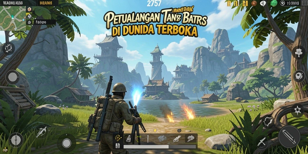 Tangkapan layar menampilkan eksplorasi dunia terbuka yang luas.
