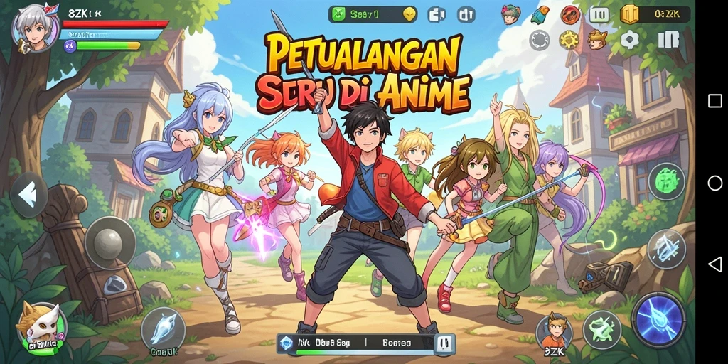Screenshot dari gameplay seru <strong>8ZK</strong> dengan karakter anime yang hidup.