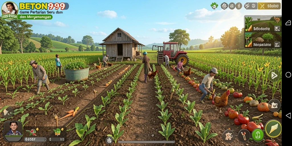 Screenshot utama BETON999 menampilkan gameplay pertanian yang realistis dan menyenangkan.