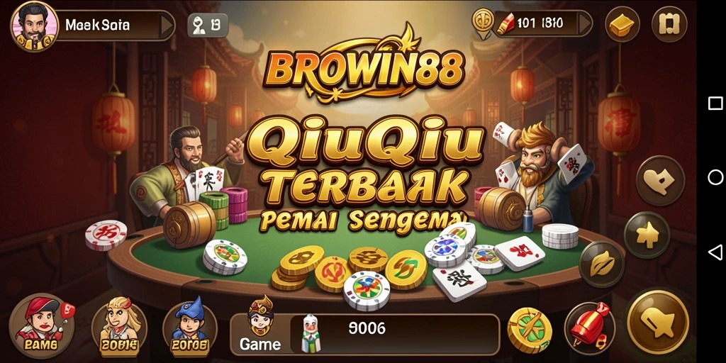 Tampilan utama BROWIN88 dengan gameplay QiuQiu yang seru.