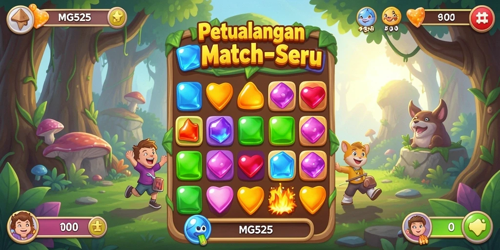Screenshot utama MG525 menampilkan gameplay seru yang penuh warna.