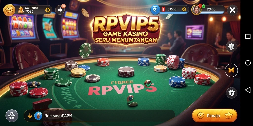 Tampilan gameplay RPVIP5 dengan suasana kasino yang mendebarkan.